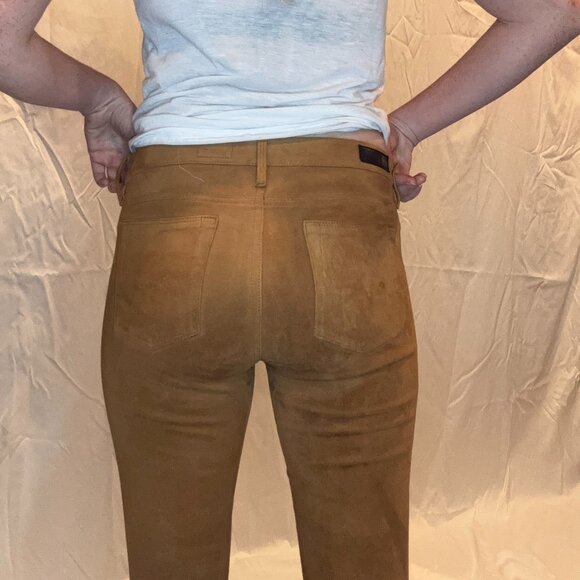 AG ADRIANO GOLDSCHMIED NWOT US 27 MED SUEDE LEATHER THE LEGGING SKINNY PANTS - Picture 6 of 8